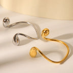 Brazalete de Acero con Gotitas de Agua