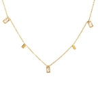 Collar de Titanio con Cristal Cuadrado