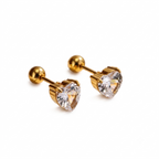 Piercings de Acero con Zirconia en Forma de Corazón