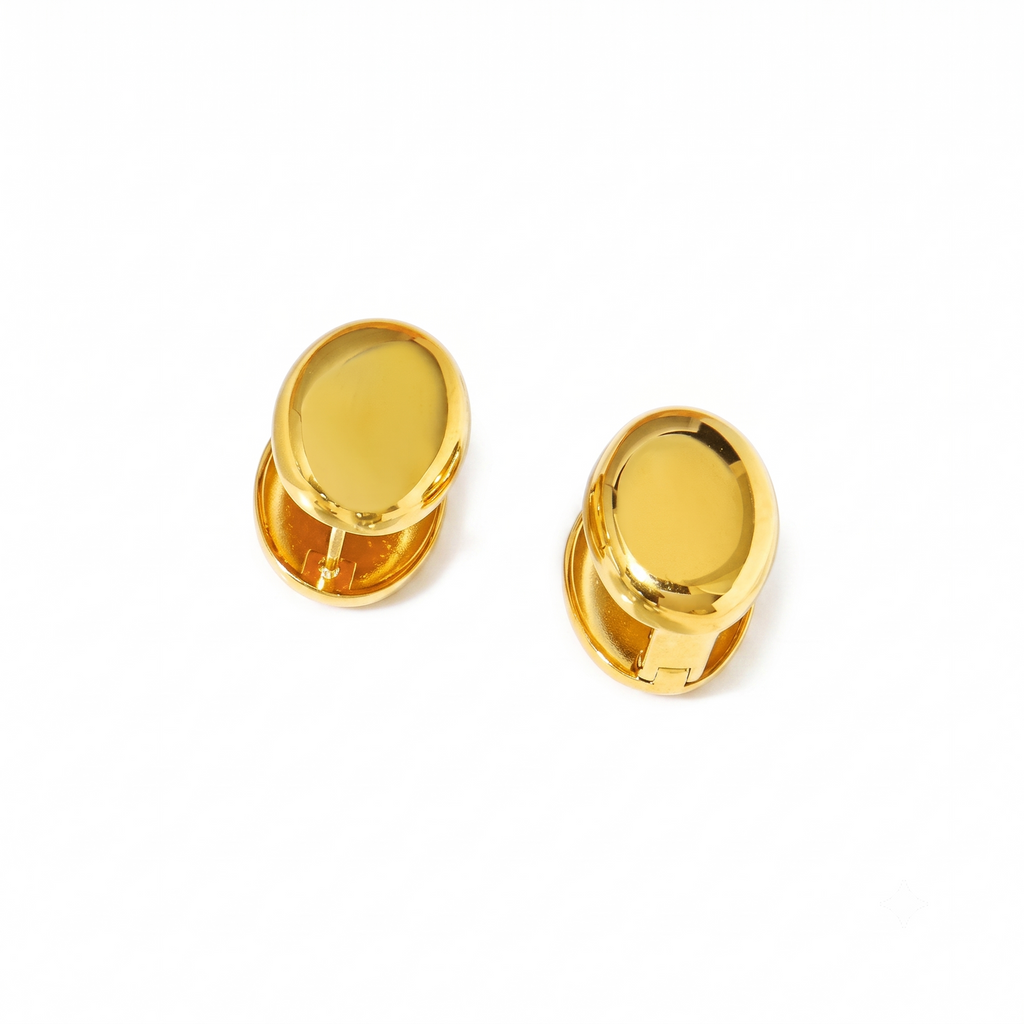 Argollas de Titanio con Domo Oval Pulido