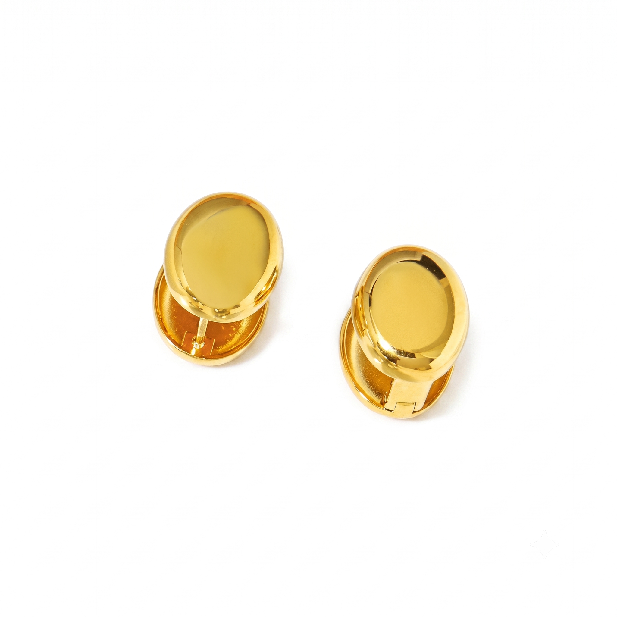 Argollas de Titanio con Domo Oval Pulido