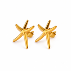 Aretes de Acero con Forma de Estrella de Mar