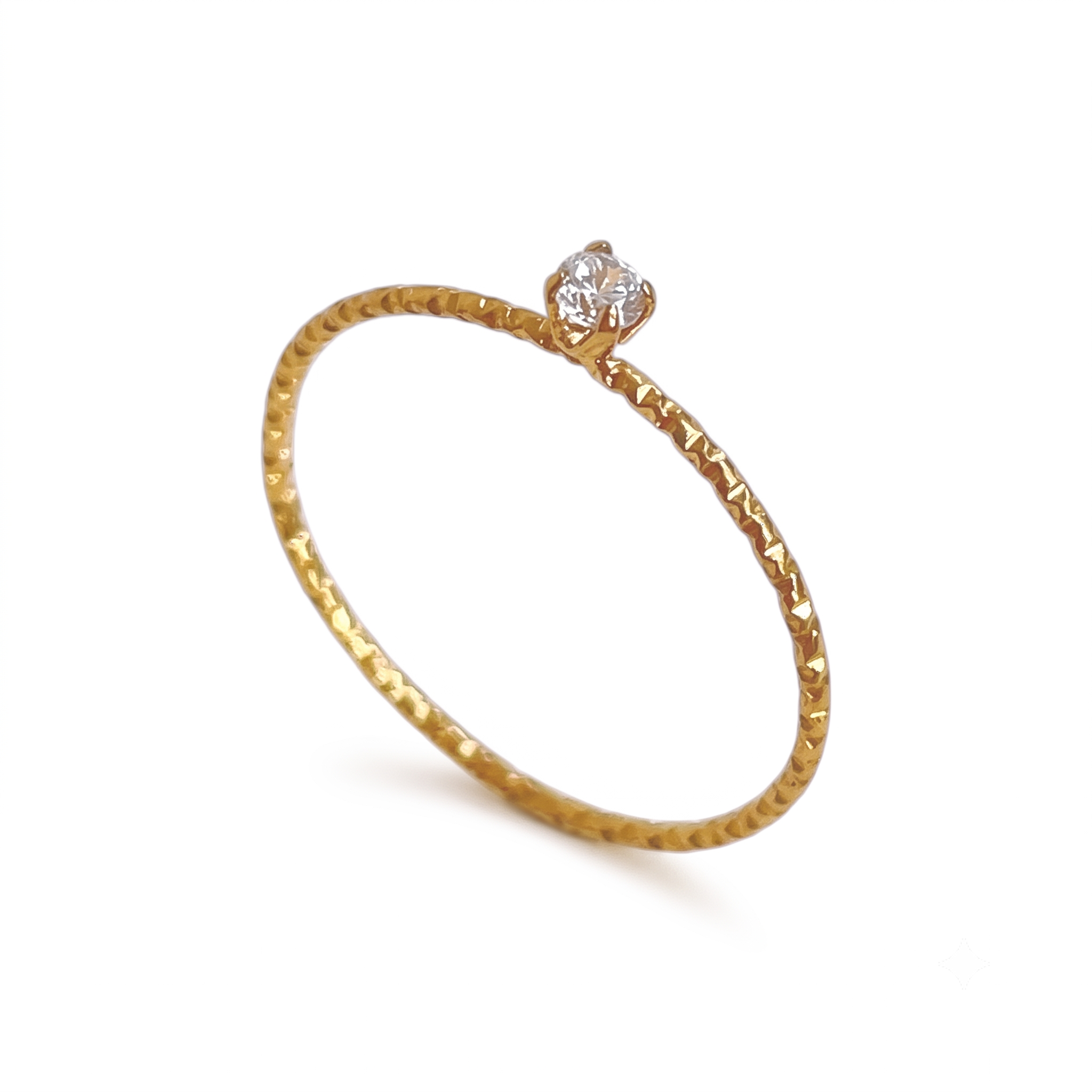 Anillo de Titanio con Zirconia Solitaria