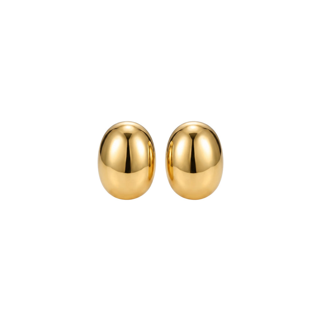 Aretes de Acero con Domo Oval Liso