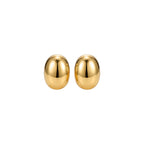 Aretes de Acero con Domo Oval Liso
