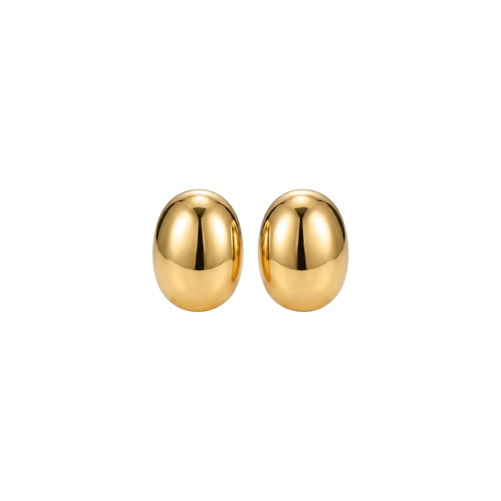 Aretes de Acero con Domo Oval Liso