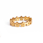 Anillo de Titanio con Flores en Relieve