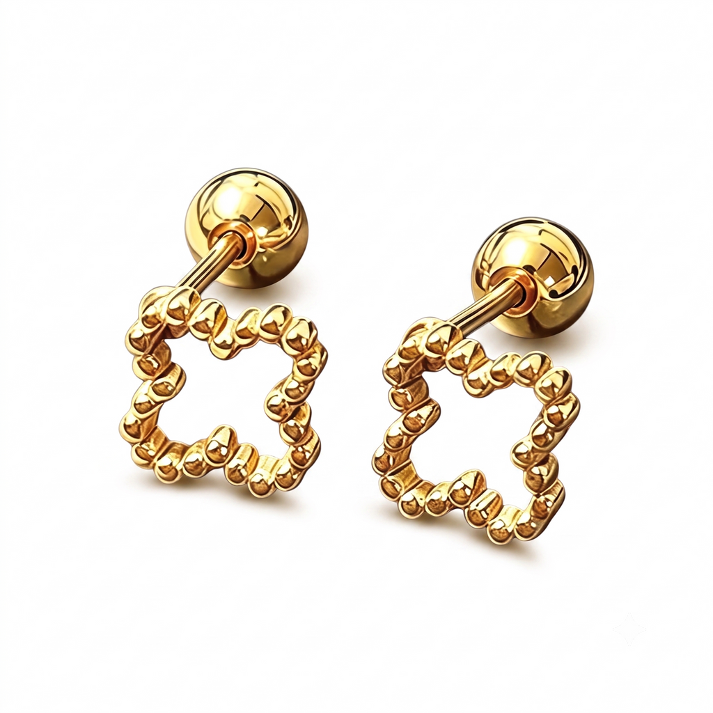 Aretes de Acero con Marco Cuadrado Texturizado