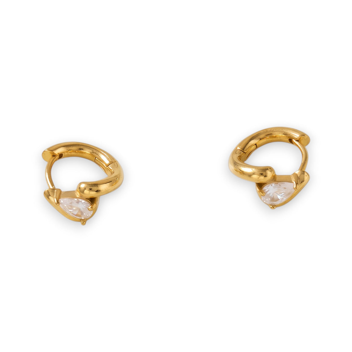 Argollas de Acero con Zirconia en Gota
