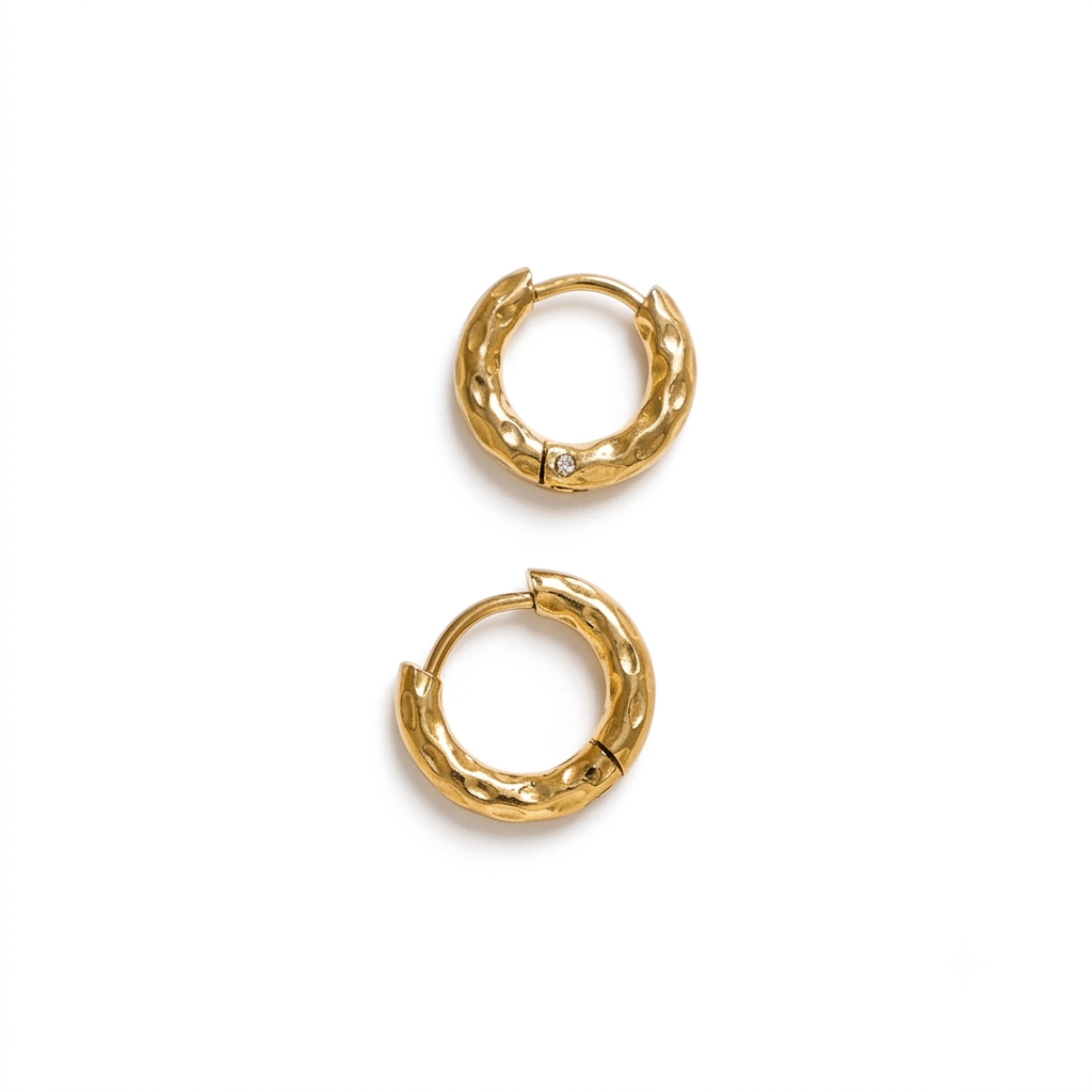 Argollas de Acero con Textura Martillada