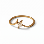 Anillo de Acero con Zirconia Marquesa Abierto