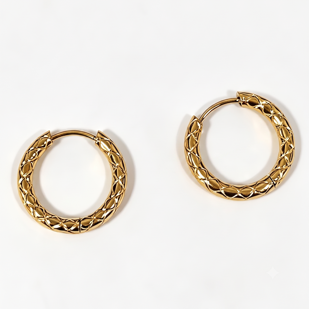 Argollas de Acero con Textura Rombo