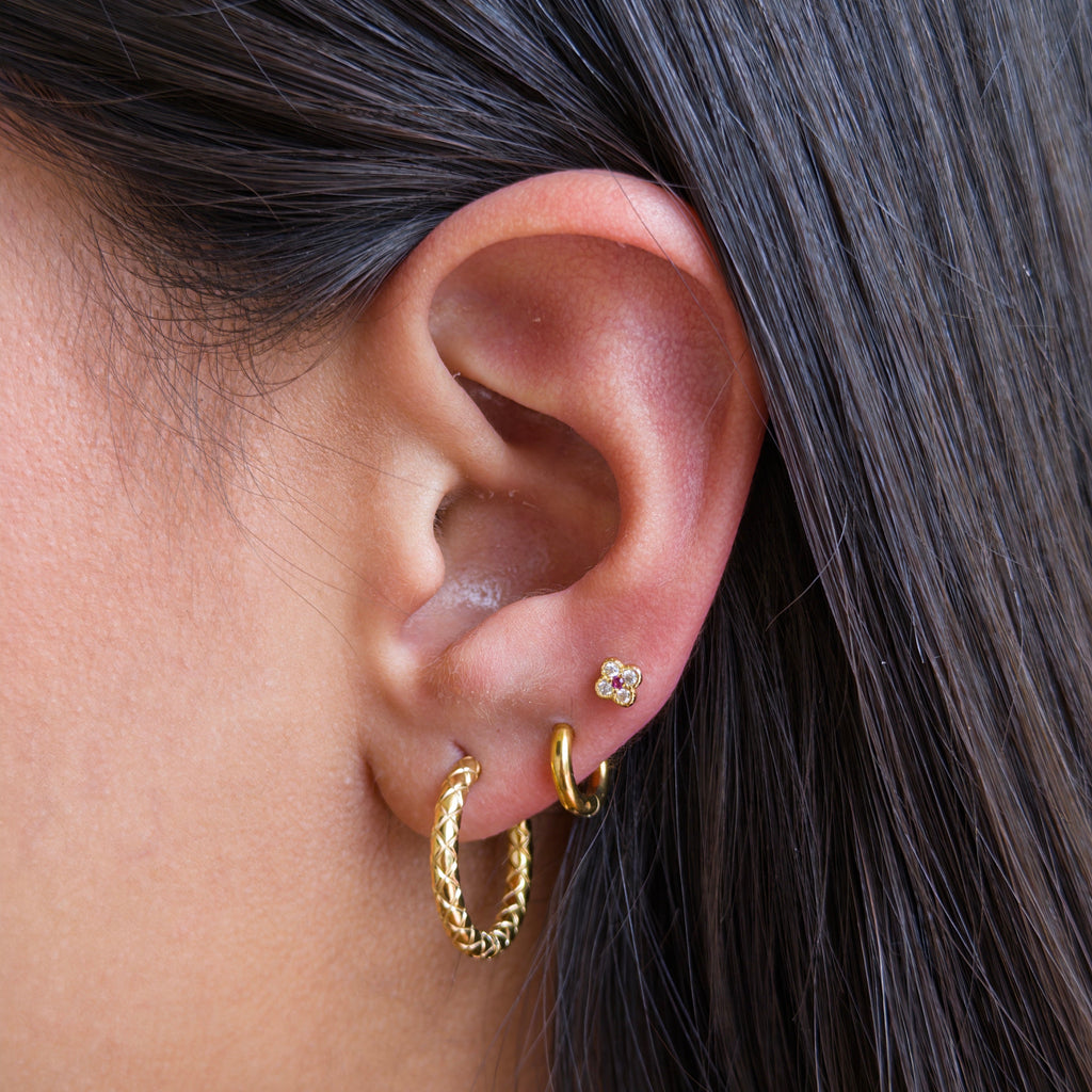 Argollas de Acero con Textura Rombo