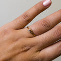 Anillo de Acero con Zirconia Rectangular Ámbar