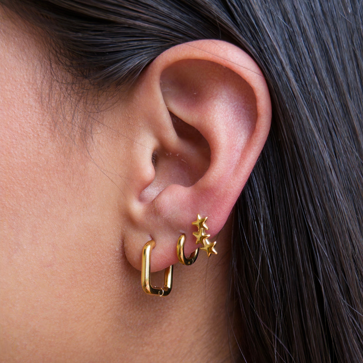 Argollas de Acero con Forma Cuadrada Lisa