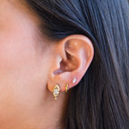 Aretes de Acero con Zirconia Marquesa en Marco Orgánico