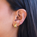 Aretes de Acero con Forma de Gota Sólida