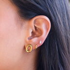 Aretes Stud de Acero con Aro Ovalado Tubular