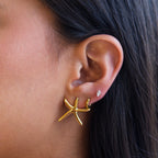 Aretes de Acero con Forma de Estrella de Mar
