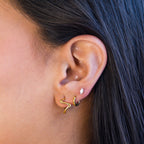 Argollas de Acero con Onda Irregular Dorada