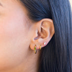 Argollas de Acero con Zirconia Marquesa Verde