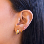 Argollas de Acero con Zirconia en Gota