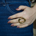 Anillo de Acero con Aro Orgánico Volumétrico