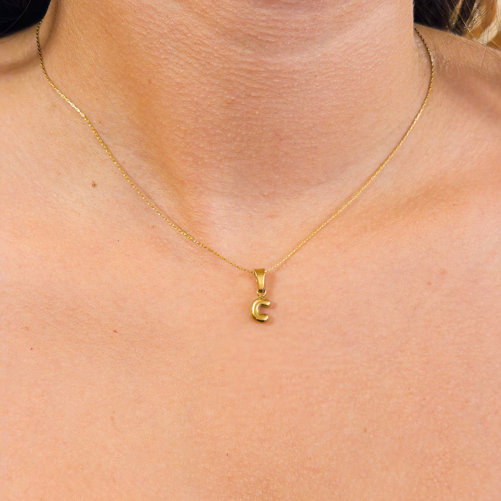 Combo - Collar de Titanio con Dije de Inicial Bubble