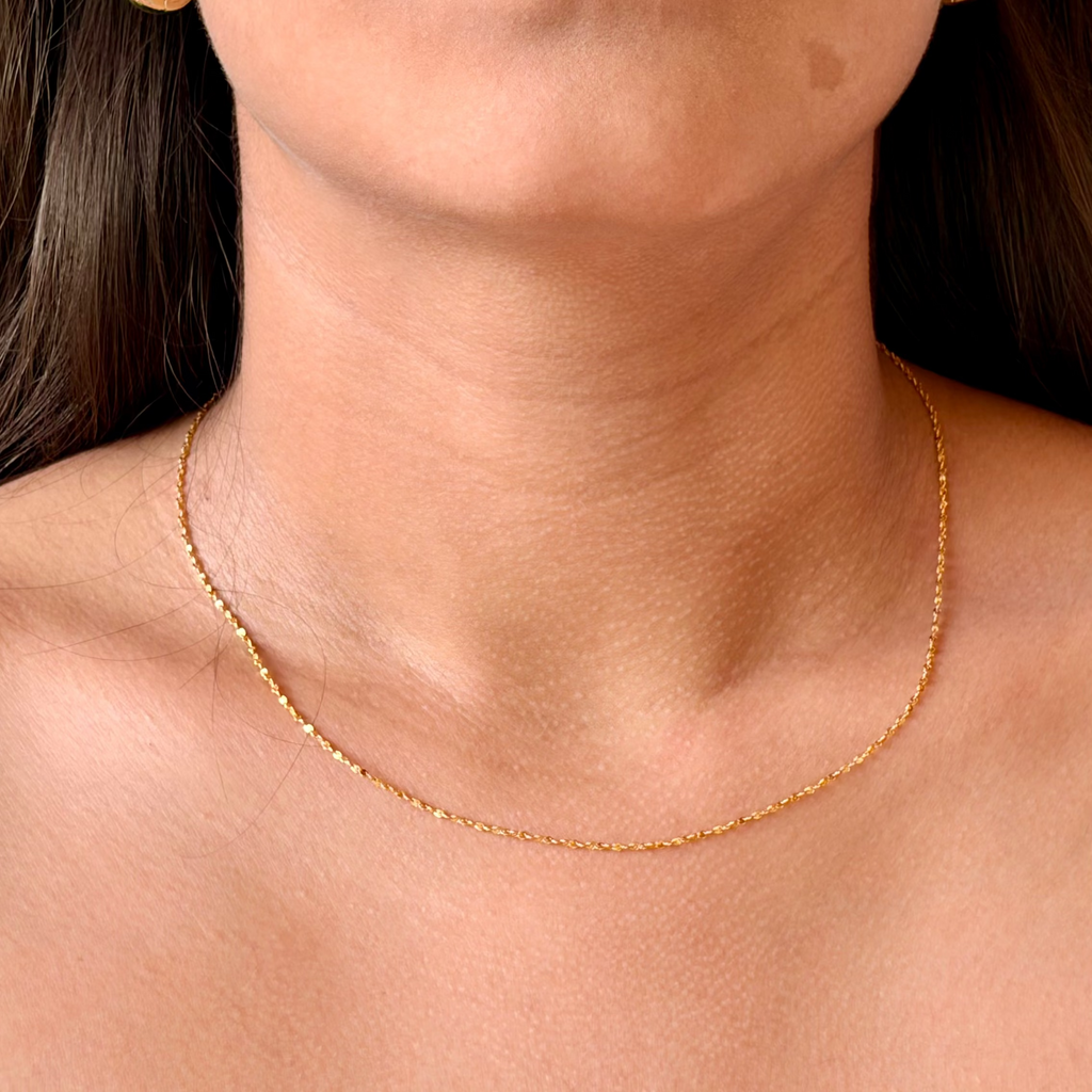 Cadena de Titanio con Eslabones Facetados Estrella