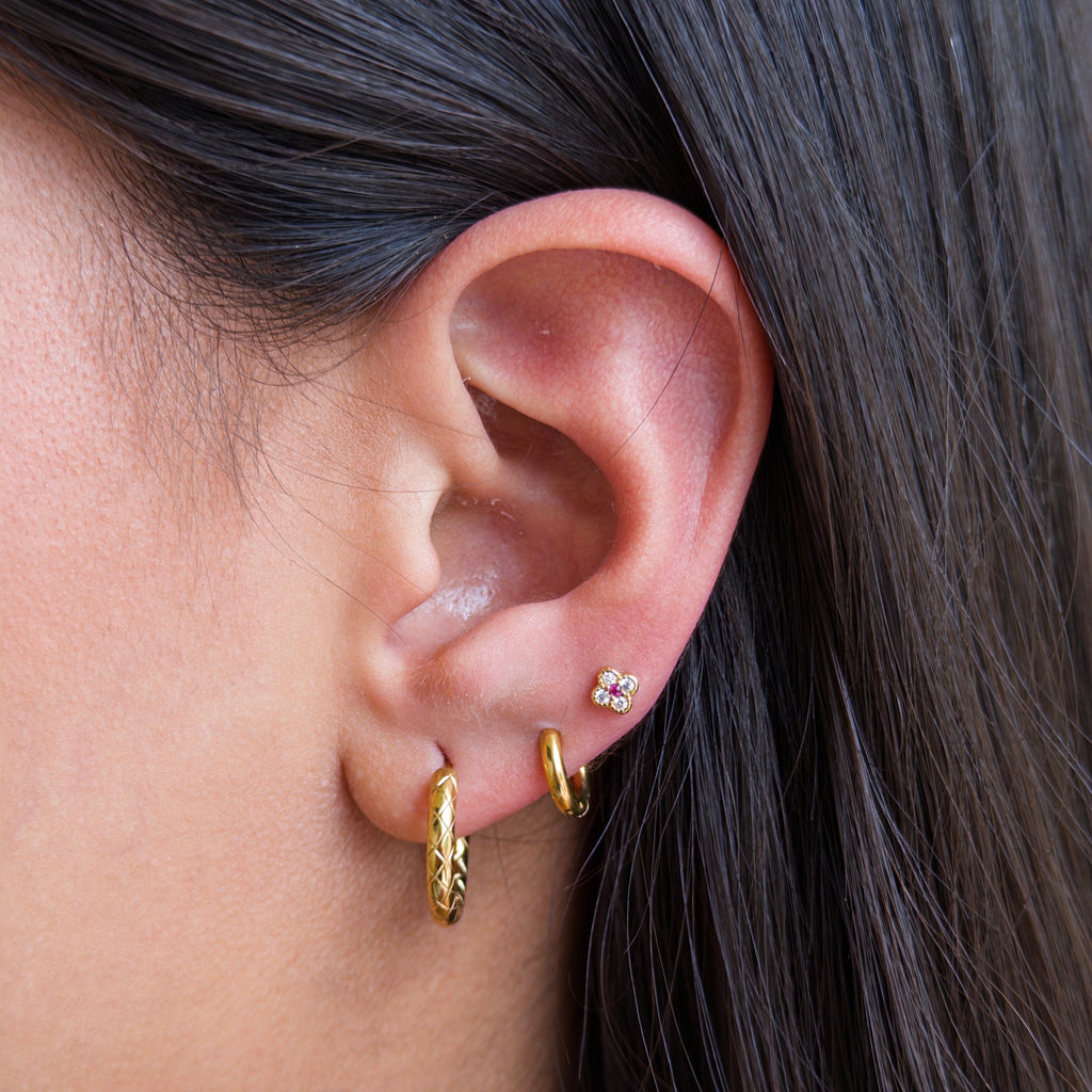 Argollas de Acero con Textura Rombo