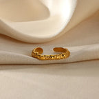Anillo de Acero Geométrico Irregular