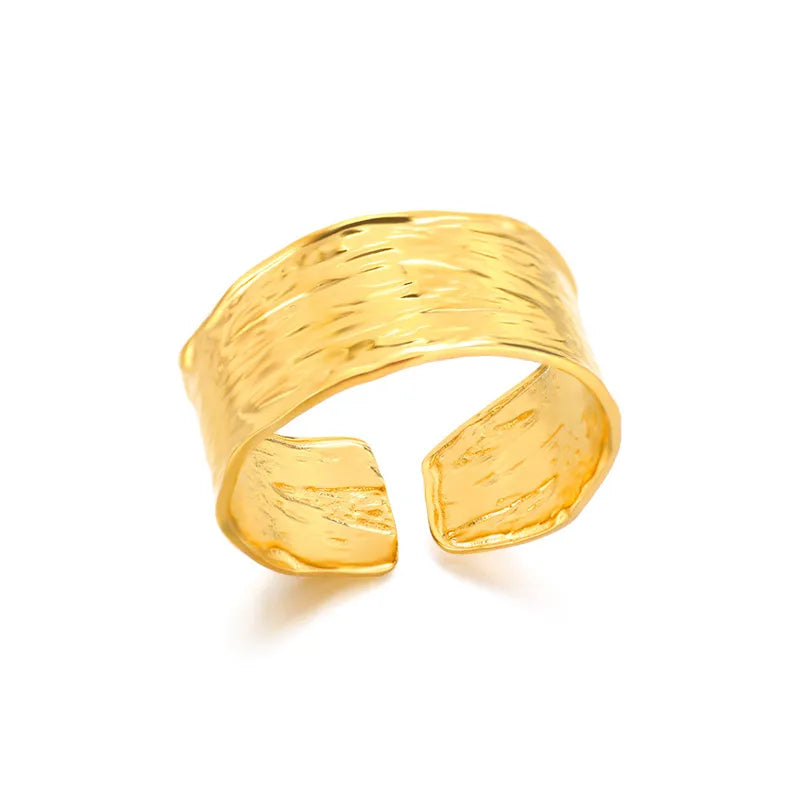 Anillo de Acero geométrico con textura