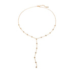 Collar Lariat de Acero con Zirconia