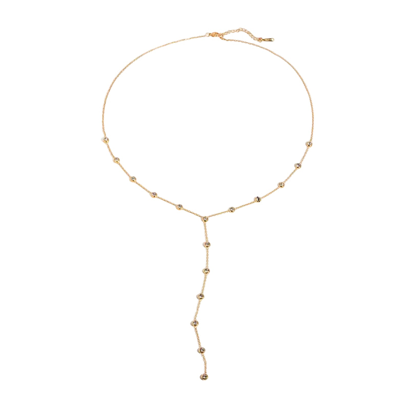 Collar Lariat de Acero con Zirconia