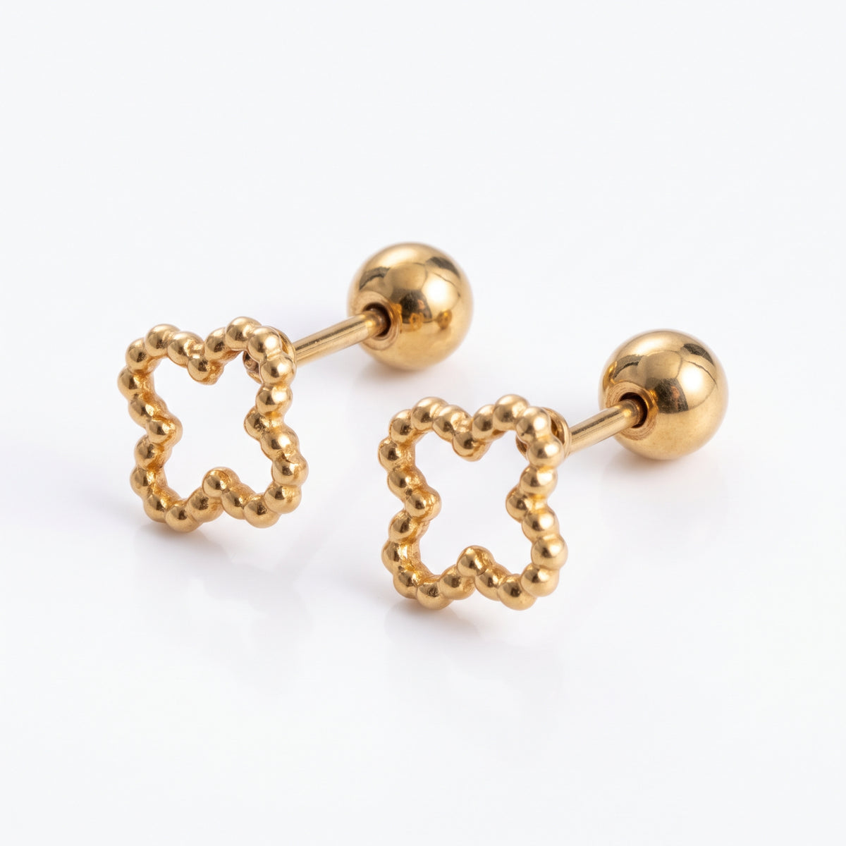 Piercings de Acero con Marco Cuadrado Texturizado