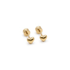 Studs de Acero con Relieve de Lazo y Corazón Pulidos