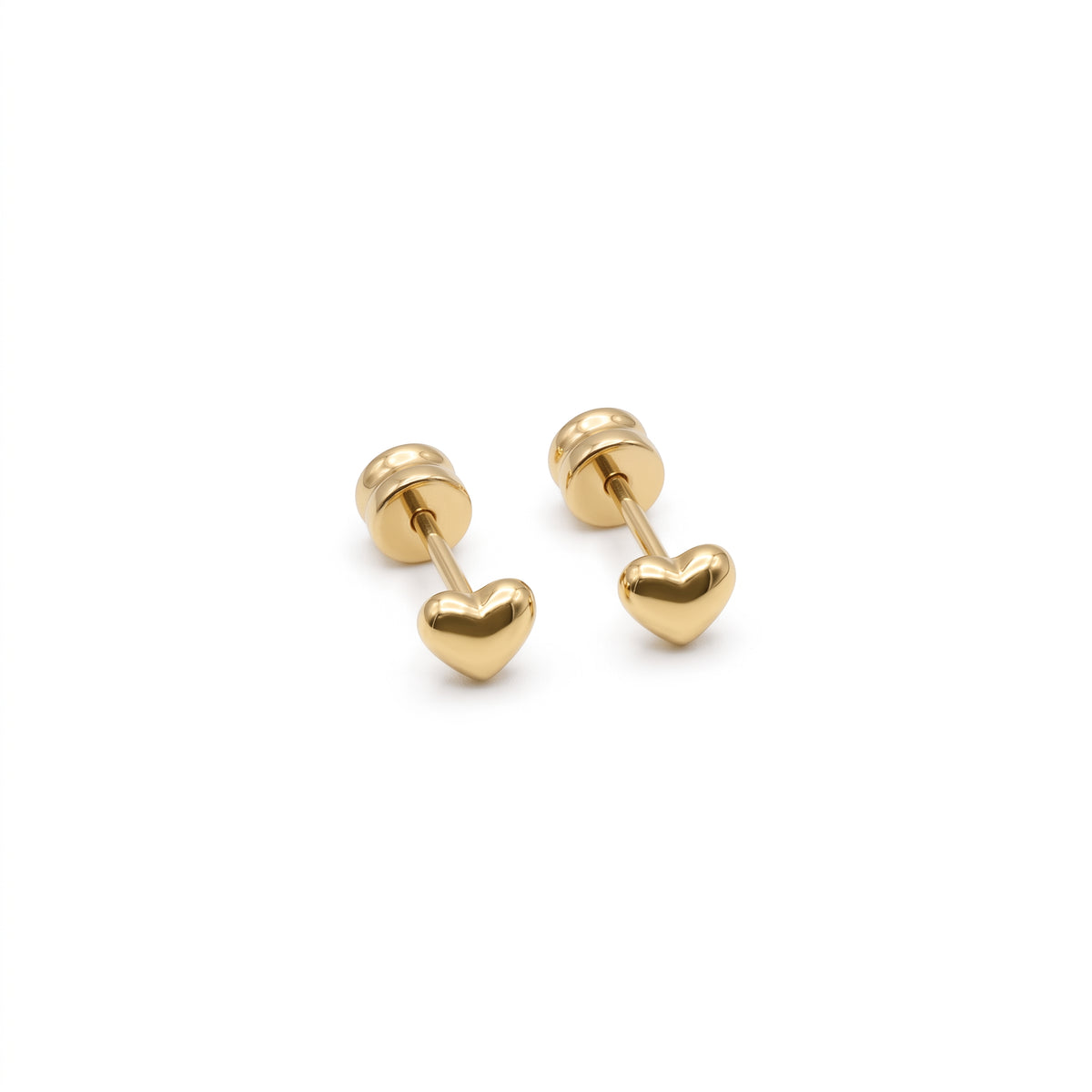 Studs de Acero con Relieve de Lazo y Corazón Pulidos
