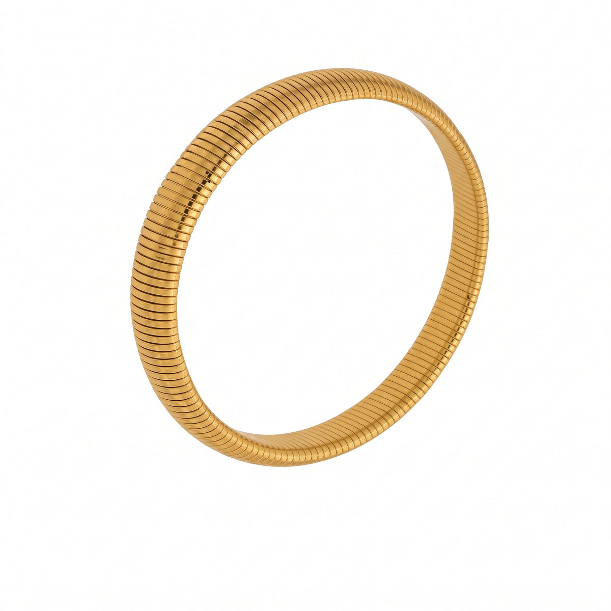 Brazalete de Acero con Textura Estriada Elástica