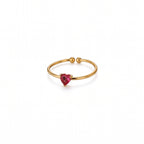 Anillo de Acero Ajustable con Zirconia en Corazón