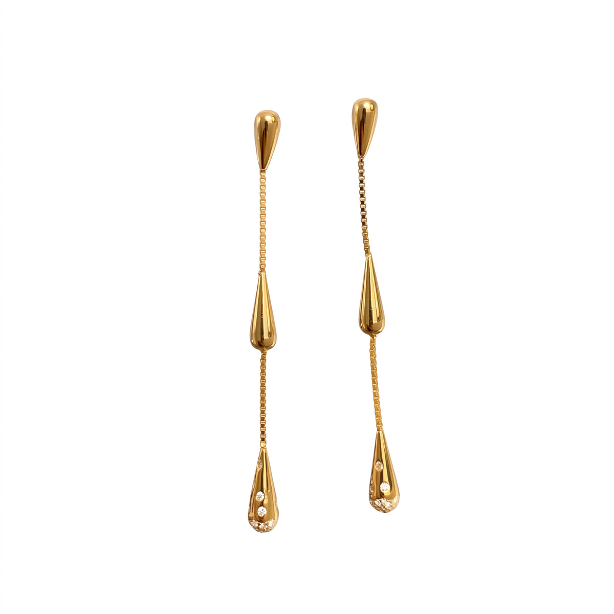Aretes de Titanio con Gotas en Cascada y Circones