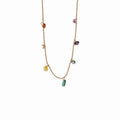 Collar de Titanio con Zirconias Multicolor en Cadena de Bolitas