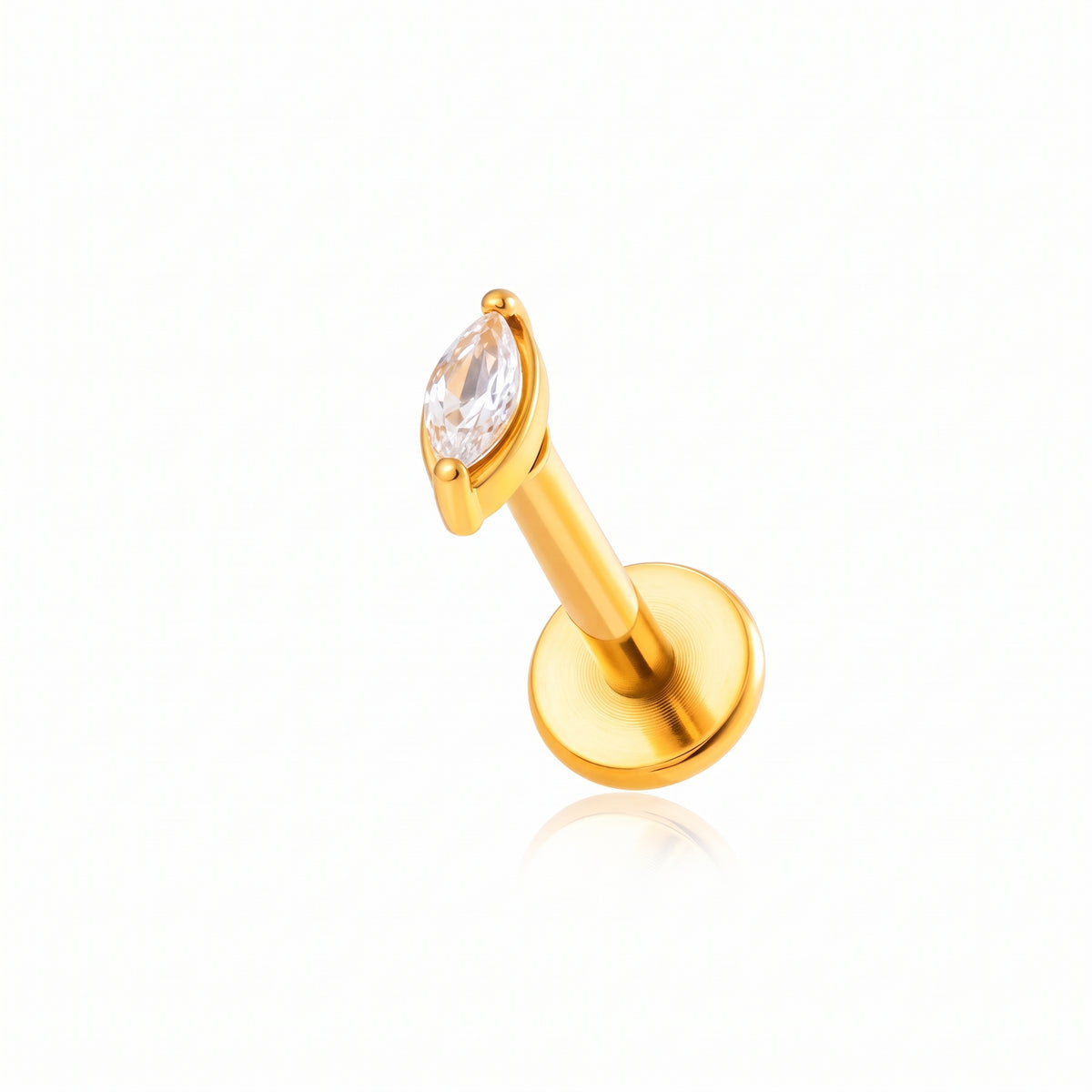 Piercing Labret de Acero con Zirconia Marquesa