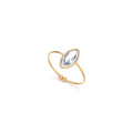 Anillo de Titanio con Zirconia Marquesa y Detalles de Esferas