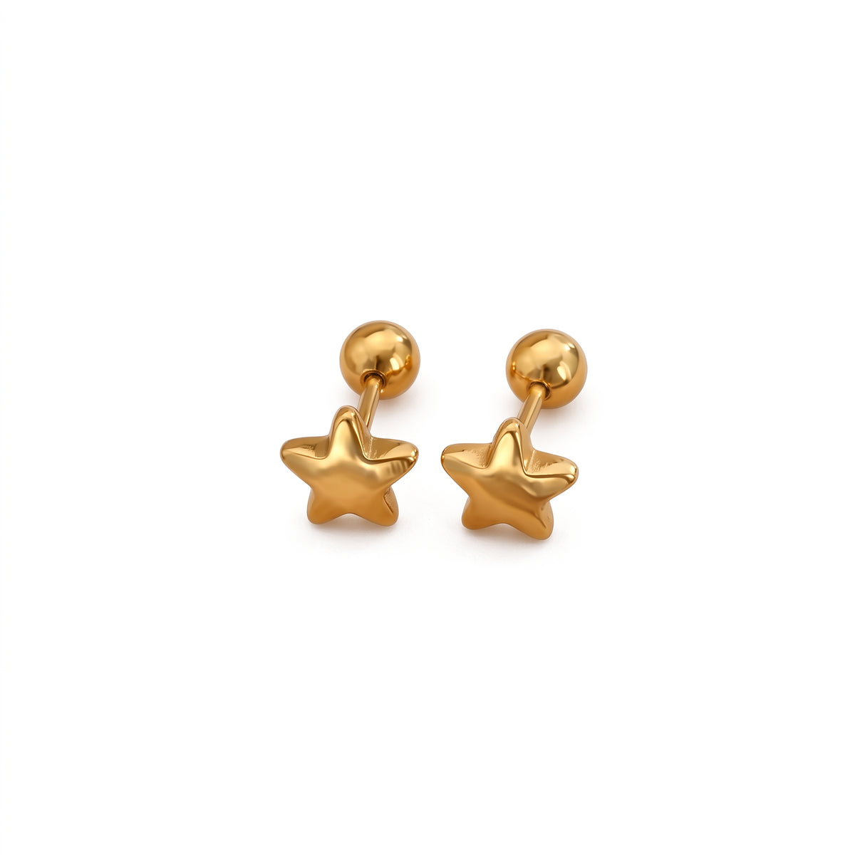 Piercings de Acero con Estrella Lisa y Texturizada
