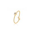 Anillo de Acero Trenzado con Corazón y Zirconia