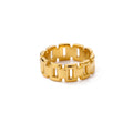Anillo de Acero con Eslabones de Reloj Pulidos