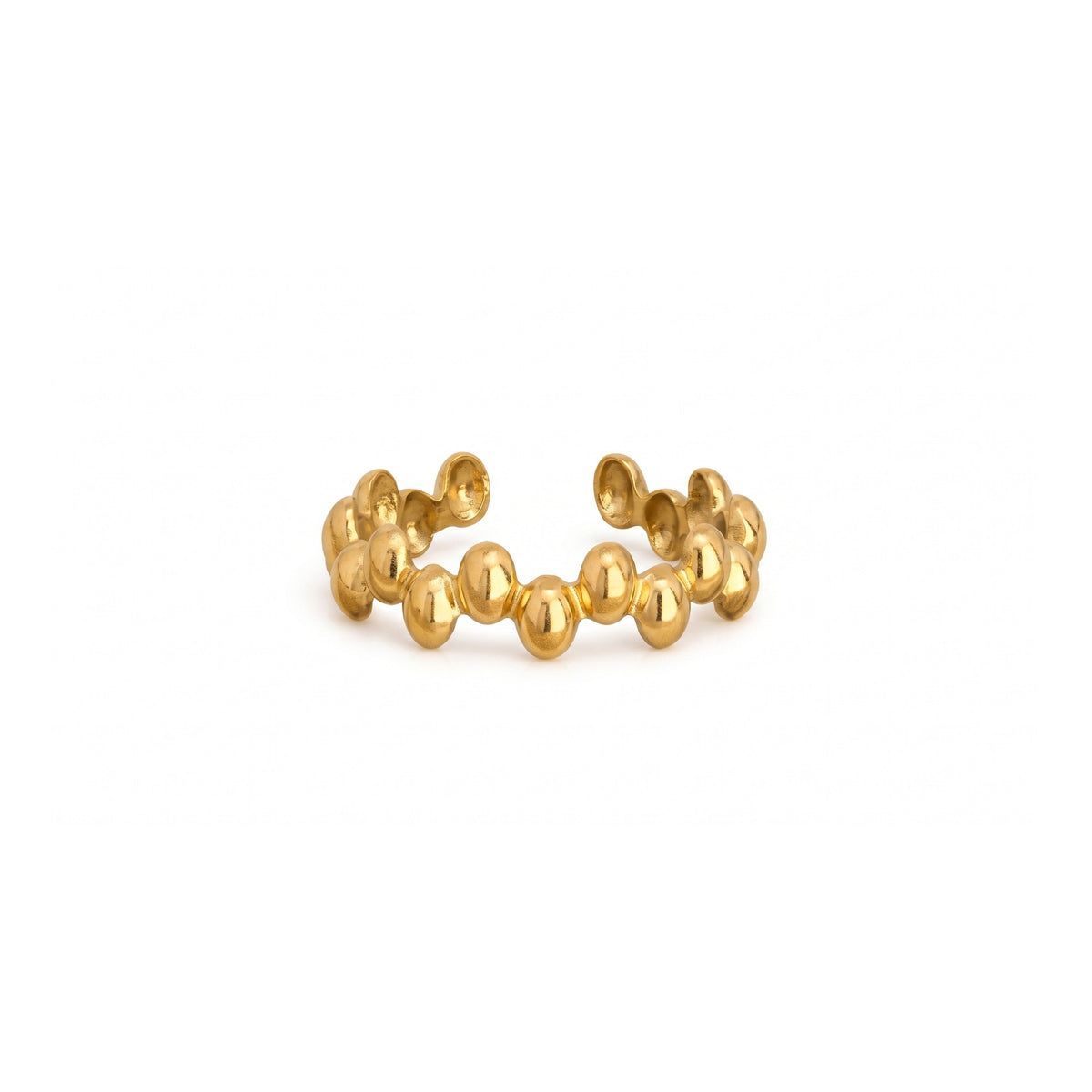 Anillo de Acero con Doble Fila de Esferas Pulidas