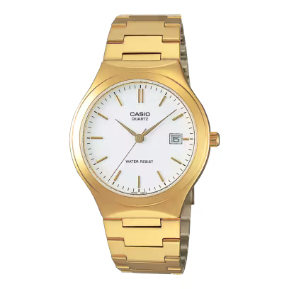 Reloj Casio dorado con esfera blanca