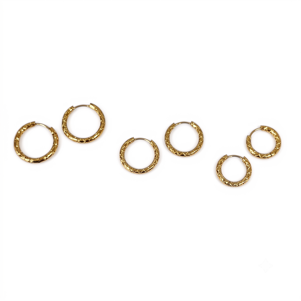Argollas de Acero con Textura Rombo