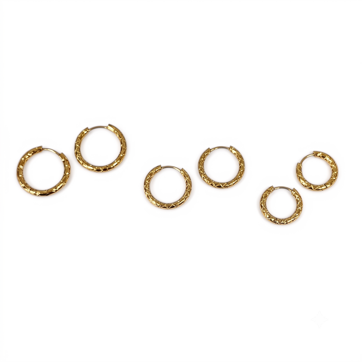 Argollas de Acero con Textura Rombo